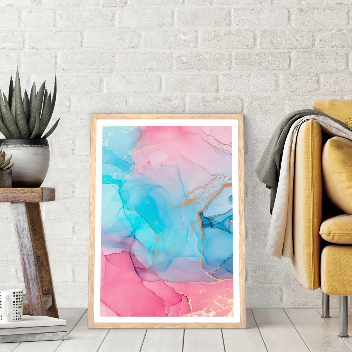 Plakat w ramie jasny dąb - Spotkanie i przenikanie - 61x91 cm