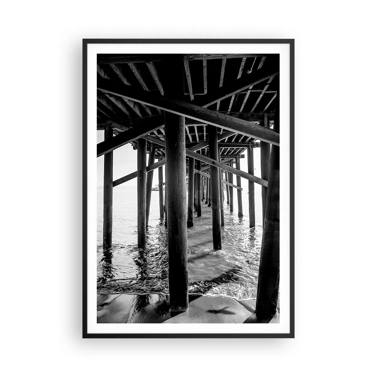 Plakat w czarnej ramie - Plażowa kryjówka - 70x100 cm
