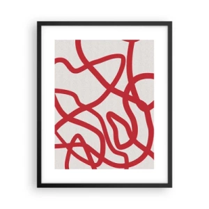 Plakat w czarnej ramie - Czerwono na białym - 40x50 cm