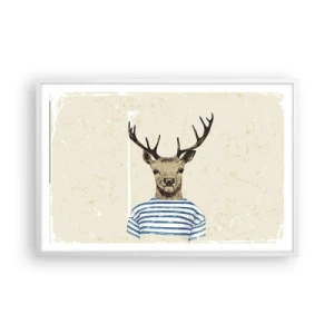 Plakat w białej ramie - Bo lubię koszulki w paski! - 91x61 cm