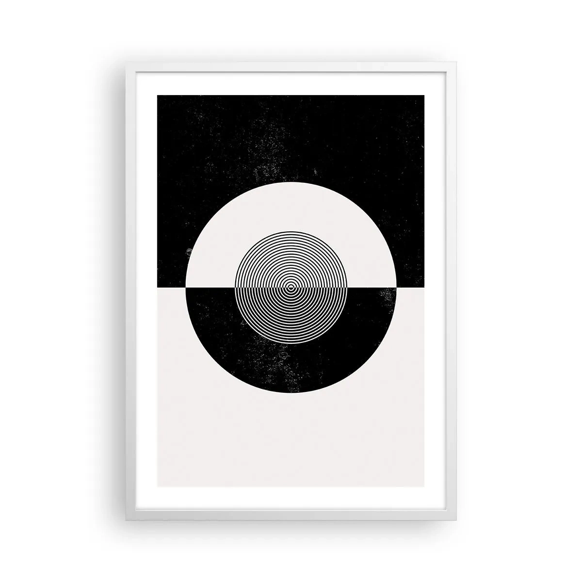 Plakat w białej ramie - Harmonia w czerni i bieli - 50x70 cm