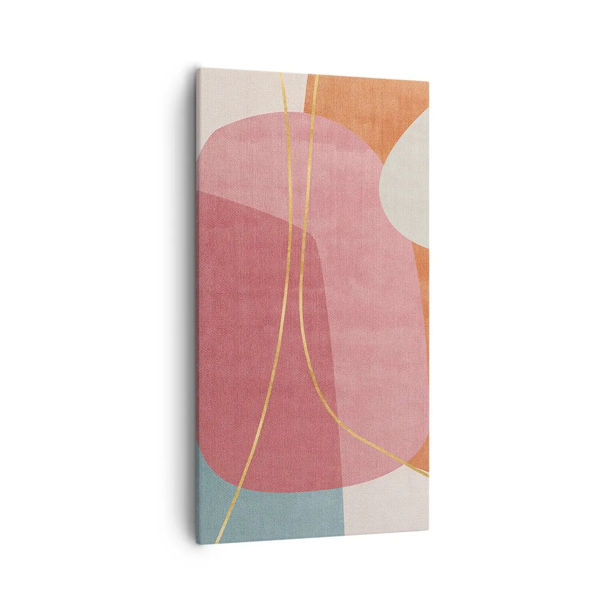 Obraz na płótnie - Pastelowa kompozycja z nicią złota - 55x100 cm