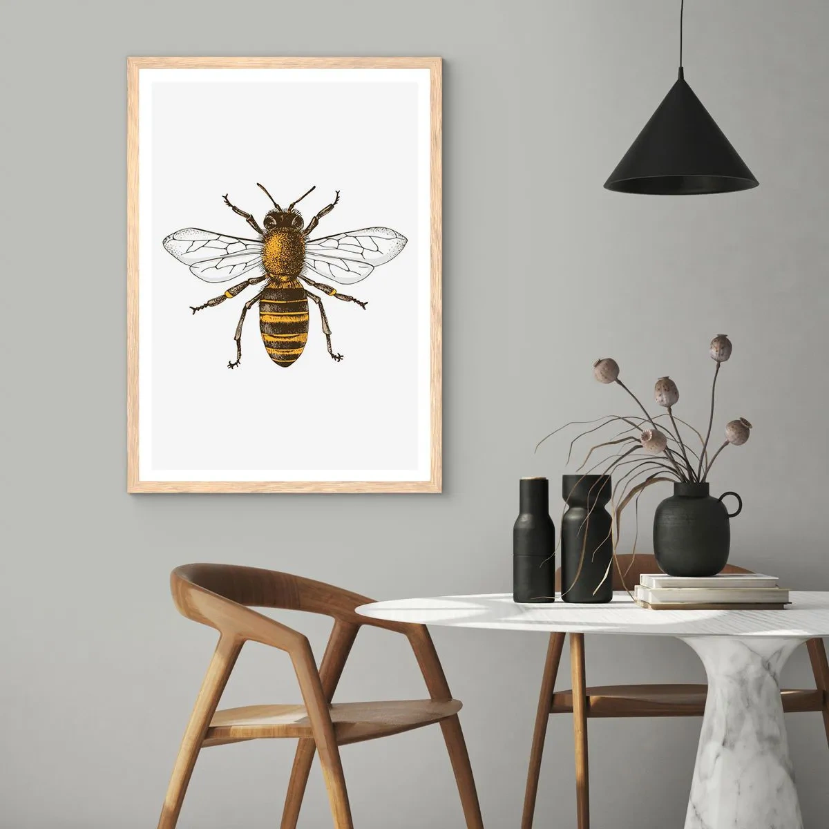 Plakat w ramie jasny dąb - Piękna i dobra - 50x70 cm