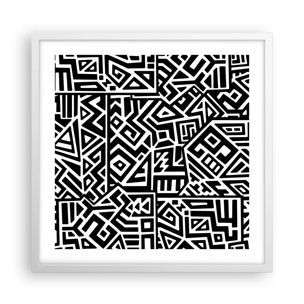 Plakat w białej ramie - Kompozycja prekolumbijska - 50x50 cm