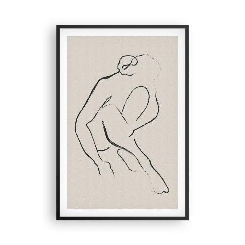 Plakat w czarnej ramie - Szkic intymny - 61x91 cm
