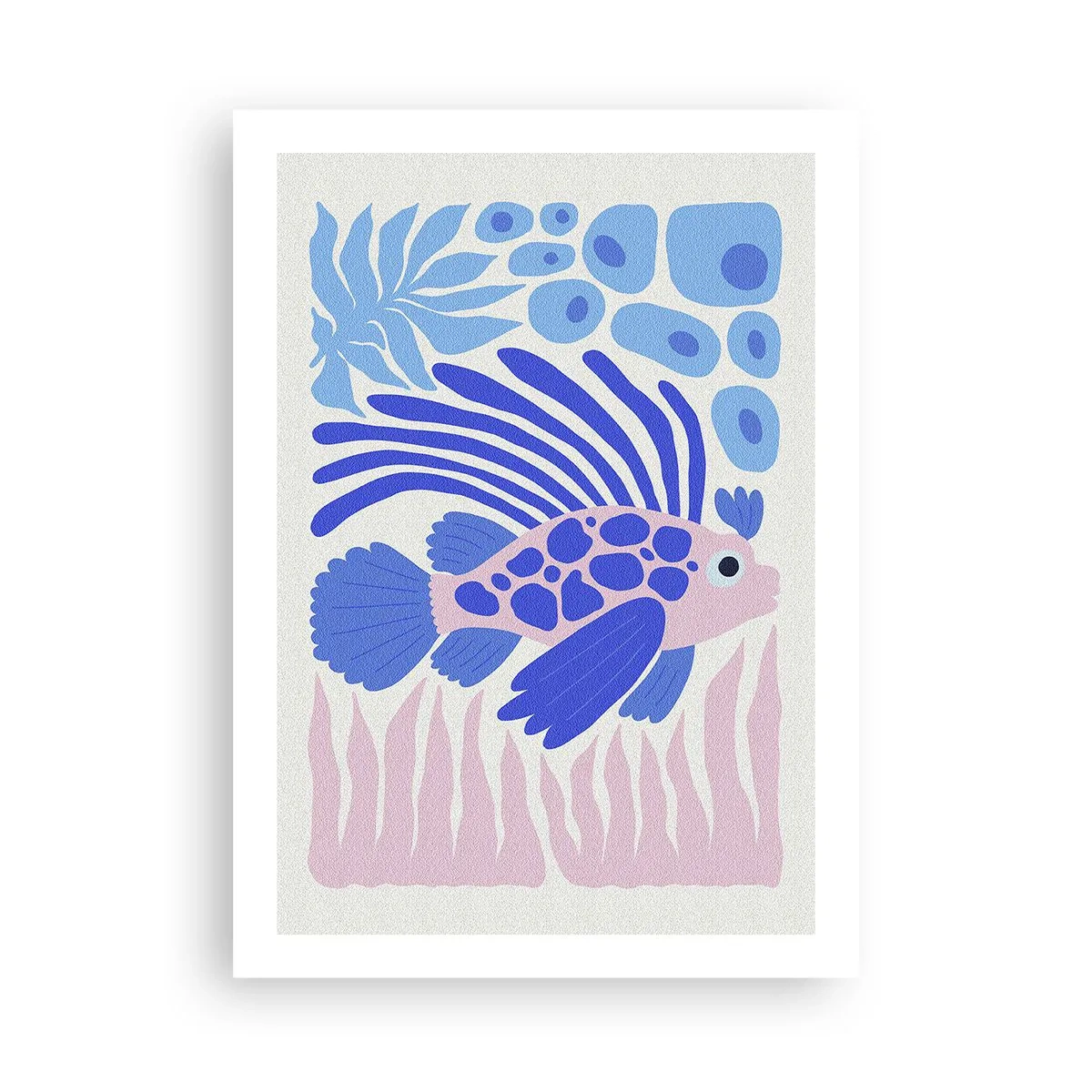 Plakat - Stylizowana egzotyczna ryba w podwodnym otoczeniu - 50x70cm - W swoim żywiole - Nowoczesna dekoracja ścienna do salonu, kuchni i sypialni ARTTOR