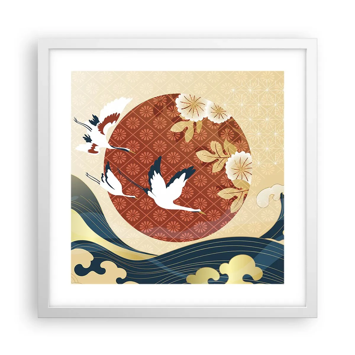 Plakat w białej ramie - Japońska baśń - 40x40 cm