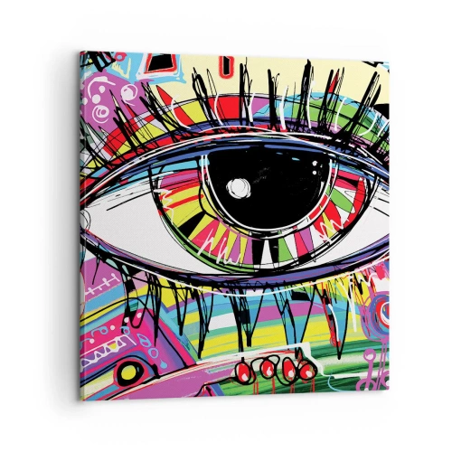 Obraz na płótnie - Kolorowe oko - kolorowa dusza - 60x60 cm