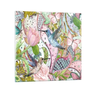 Obraz na szkle - Wplątane w pnączach - 30x30 cm