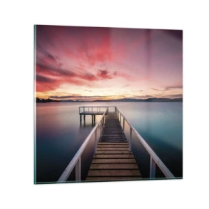 Obraz na szkle - Łagodny płomień wieczoru - 60x60 cm