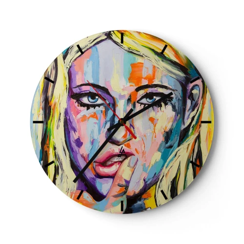 Zegar ścienny - Spójrz jej prosto w oczy - 40x40 cm