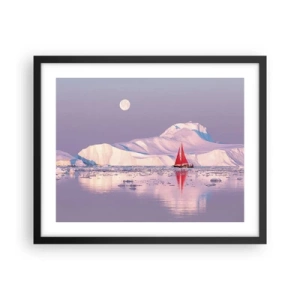 Plakat w czarnej ramie - Żar żagla, chłód lodu - 50x40 cm