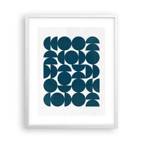 Plakat w białej ramie - Koła i półkola - 40x50 cm