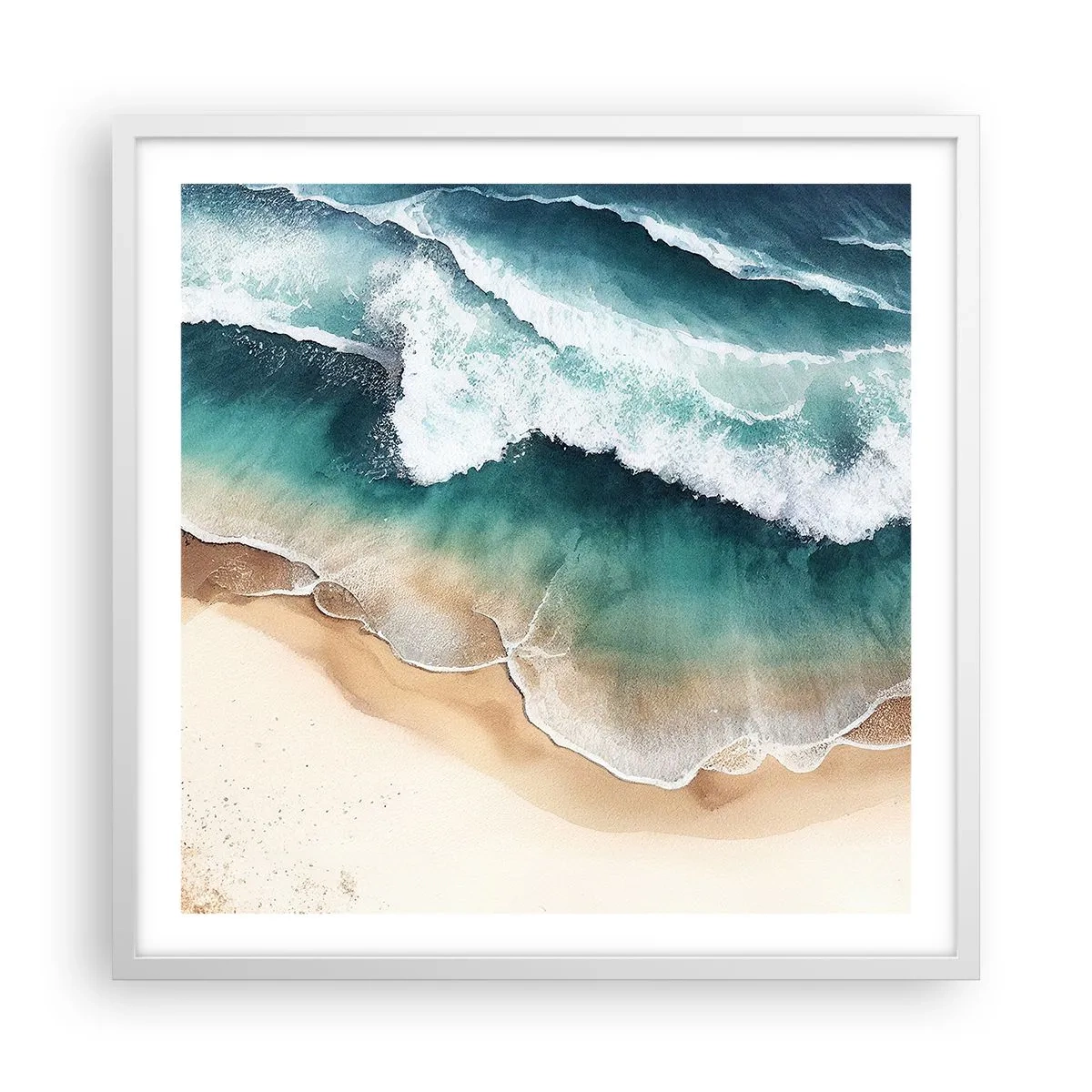 Plakat w białej ramie - Odwieczne spotkanie - 60x60 cm