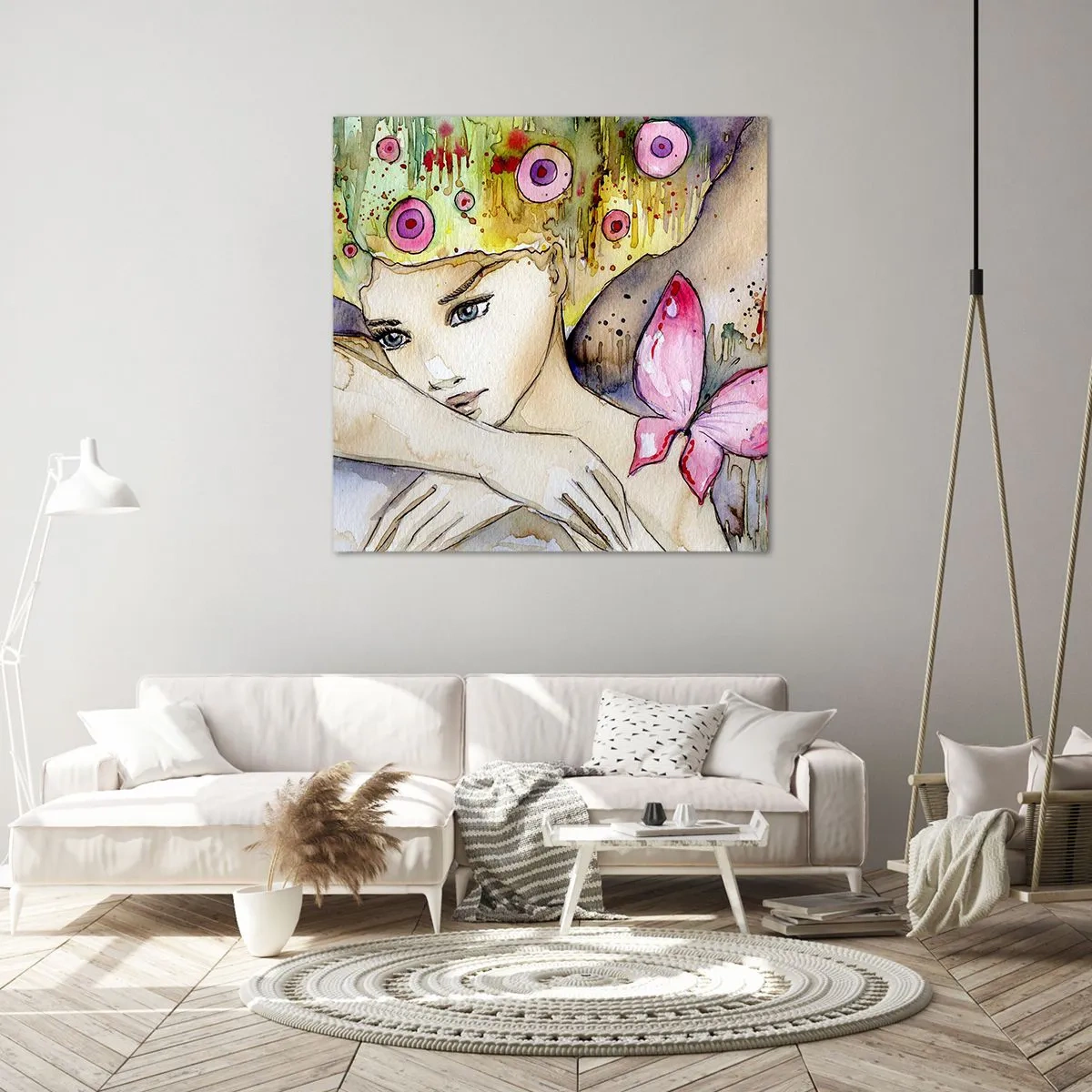 Obraz na płótnie - Motyla księżniczka - 60x60 cm
