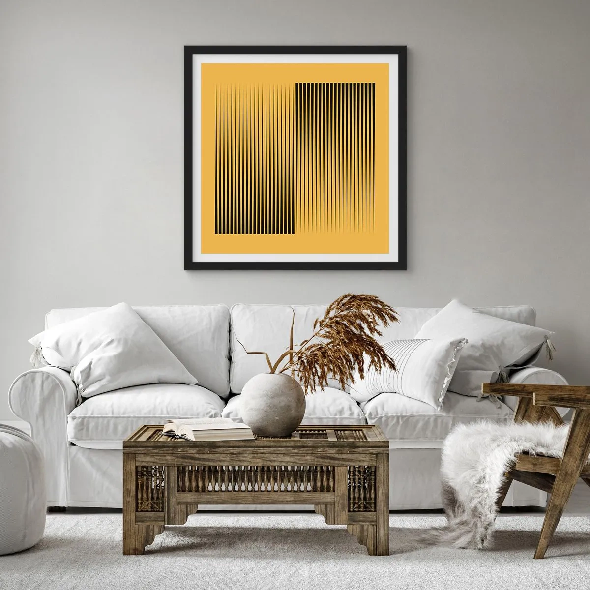 Plakat w czarnej ramie - Kwadratura przeciwieństw - 60x60 cm