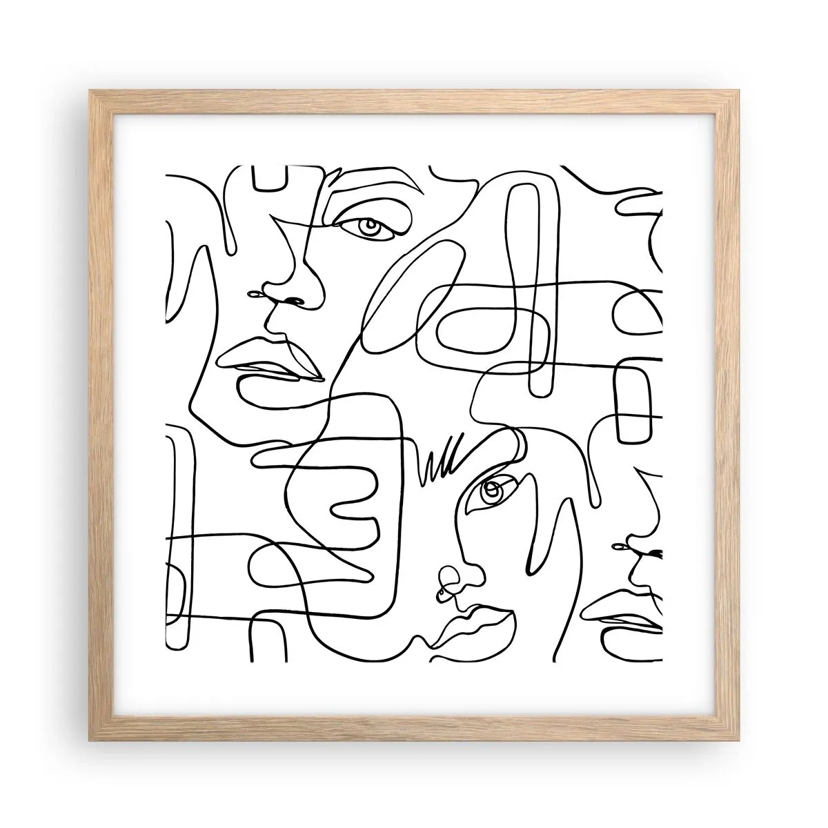 Plakat w ramie jasny dąb - W splątanych emocjach - 40x40 cm