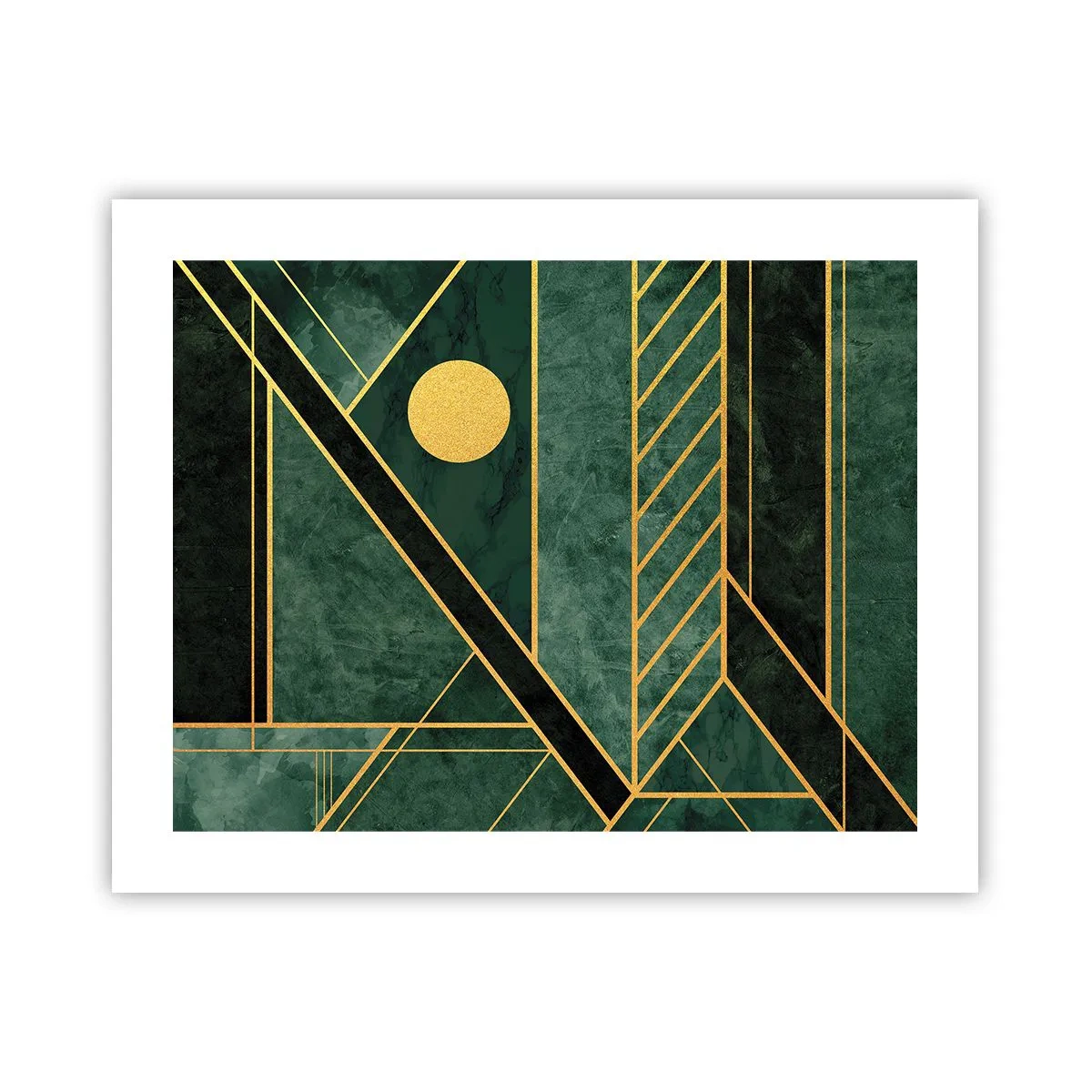 Plakat - Dynamika złota i lazuru - 50x40 cm