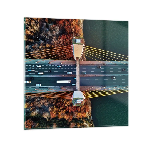Obraz na szkle - ZA wodami, za lasami - 30x30 cm