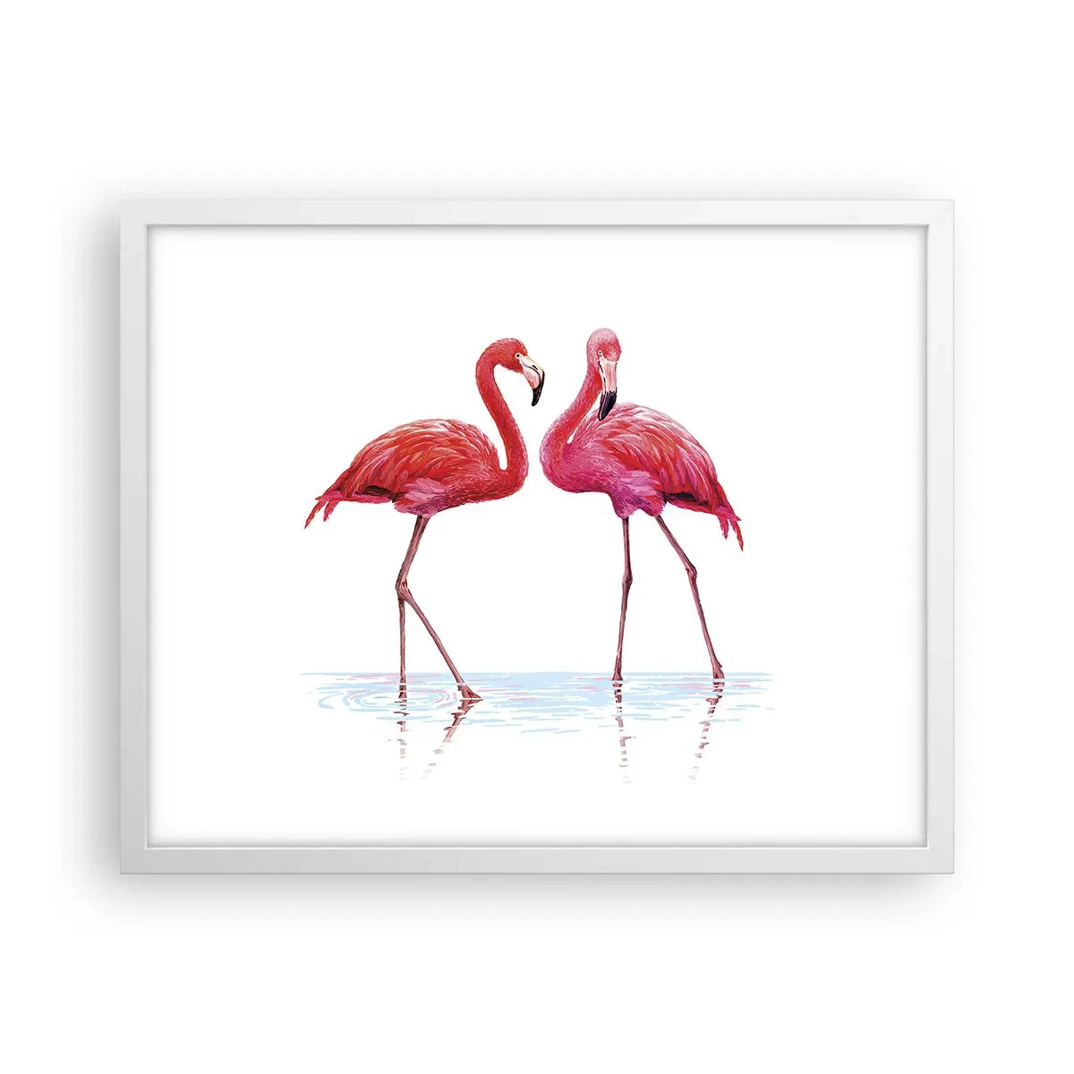 Plakat w białej ramie - Różowe randez-vous - 50x40 cm