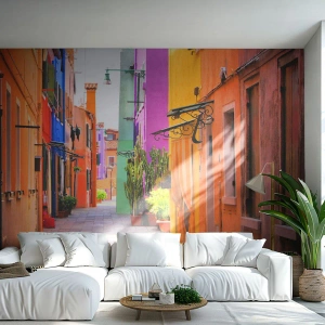 Fototapeta Premium Sand - Tęczowy zaułek - Miasto, Wenecja, Architektura - 200x140 cm