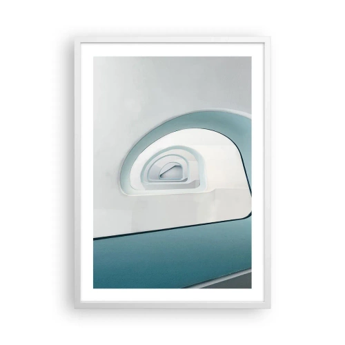 Plakat w białej ramie - Do dna błękitu - 50x70 cm