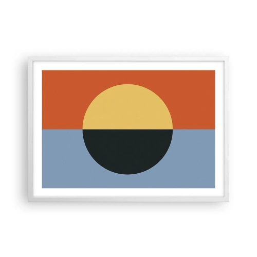 Plakat w białej ramie - Kompozycja ciepła i chłodu - 70x50 cm