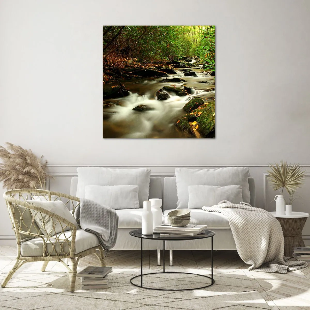 Obraz na szkle - Jak płynne srebro - 70x70 cm