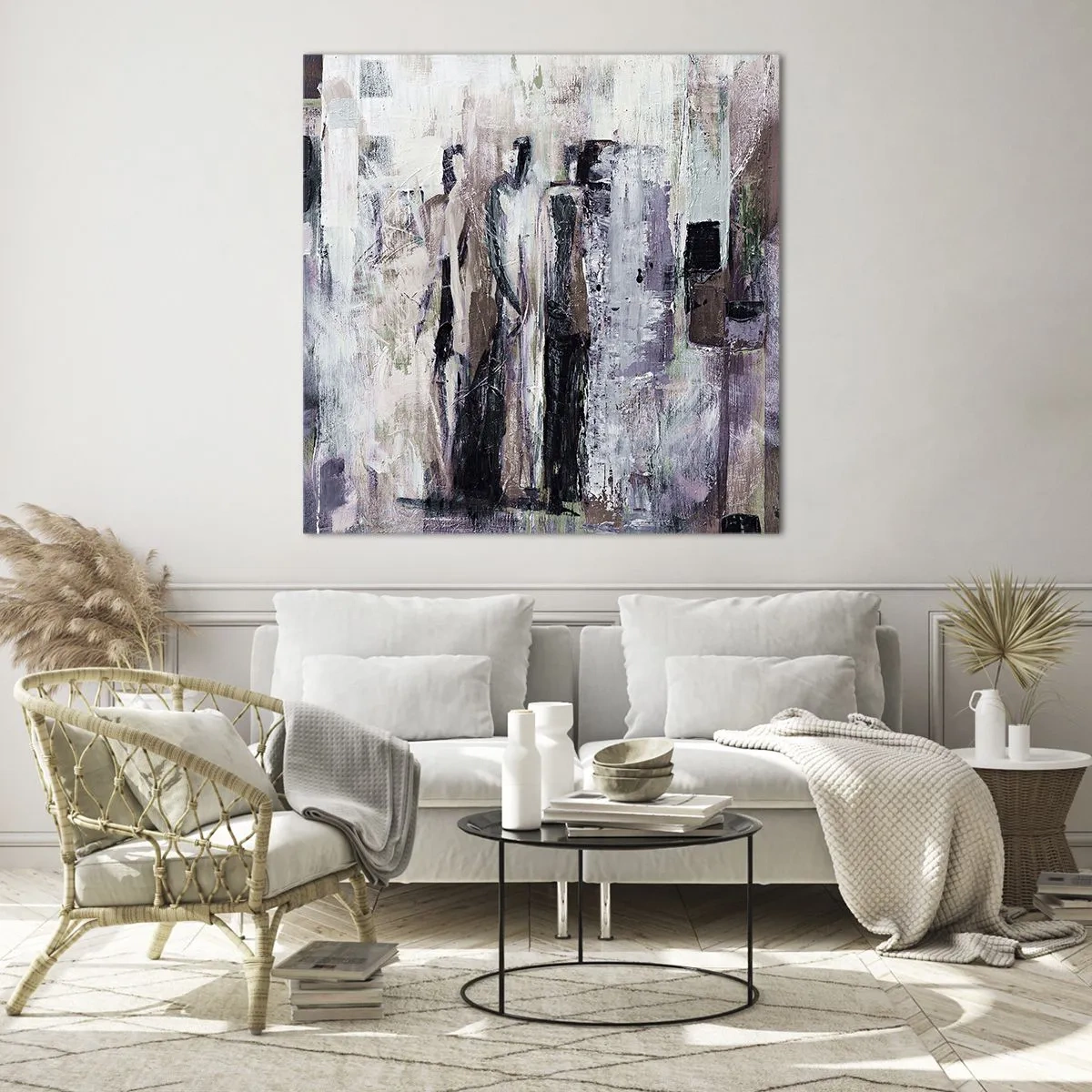 Obraz na szkle - Tajemnicza trójka - 70x70 cm