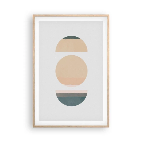 Plakat w ramie jasny dąb - Koło za kołem - 61x91 cm