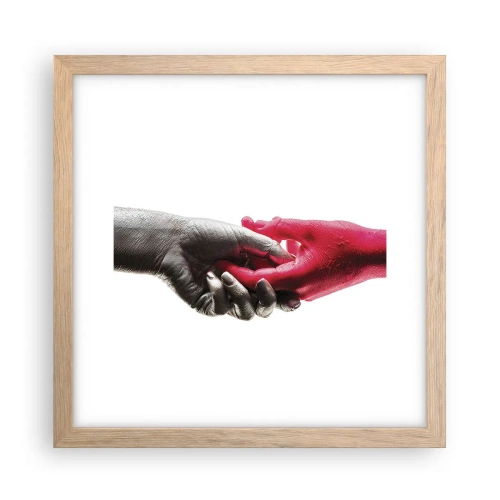 Plakat w ramie jasny dąb - Razem, choć inni - 30x30 cm