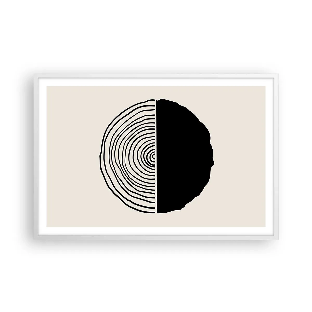 Plakat w białej ramie - Pół na pół - 91x61 cm