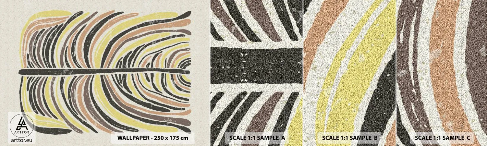 Fototapeta Próbka Samoprzylepna Deluxe Sticker - Abstrakcja pełna życia - Boho, Minimalizm, Pastelowe - 100x30 cm