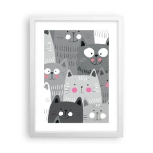 Plakat w białej ramie - Koci świat - 30x40 cm
