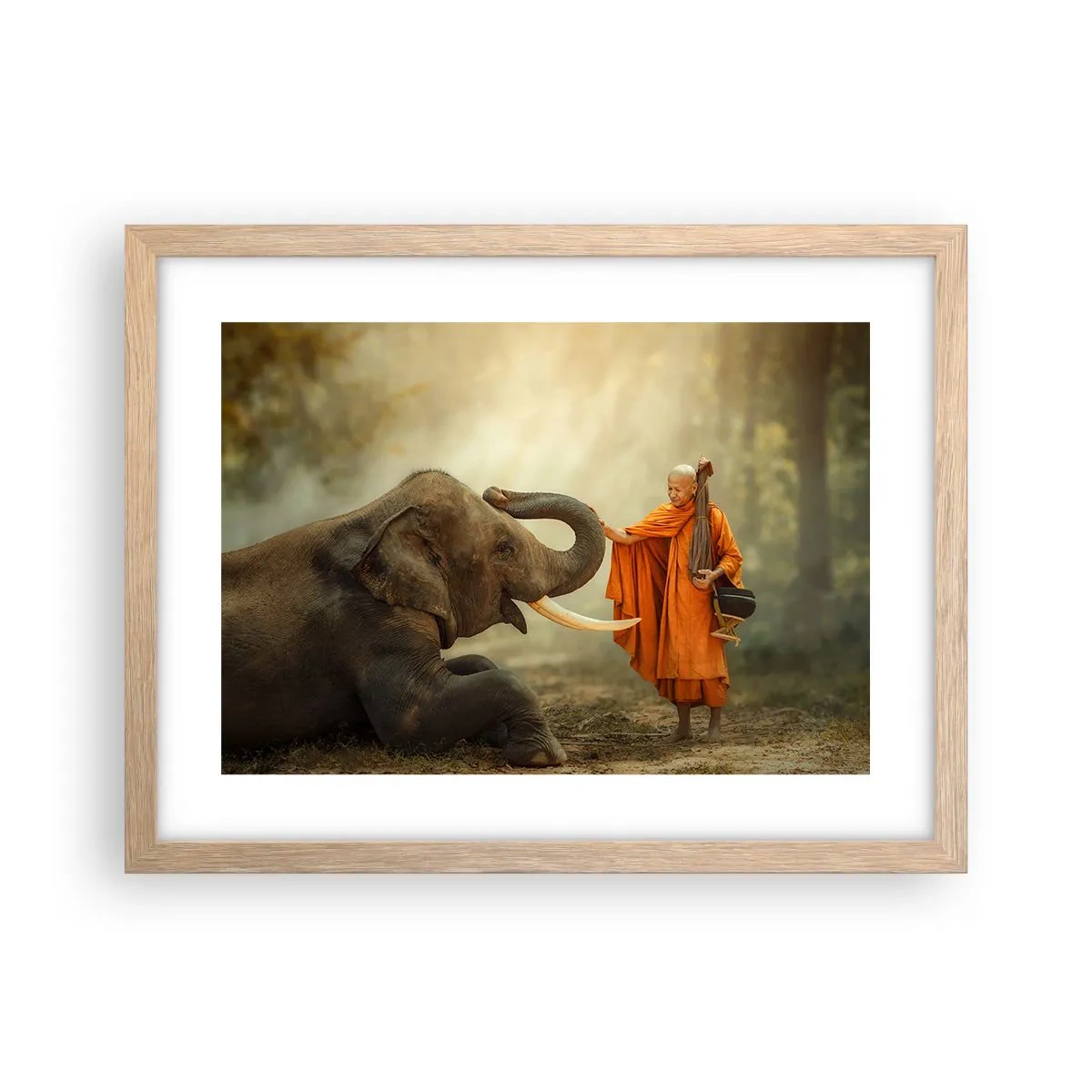 Plakat w ramie jasny dąb - Spotkanie w podróży - 40x30 cm