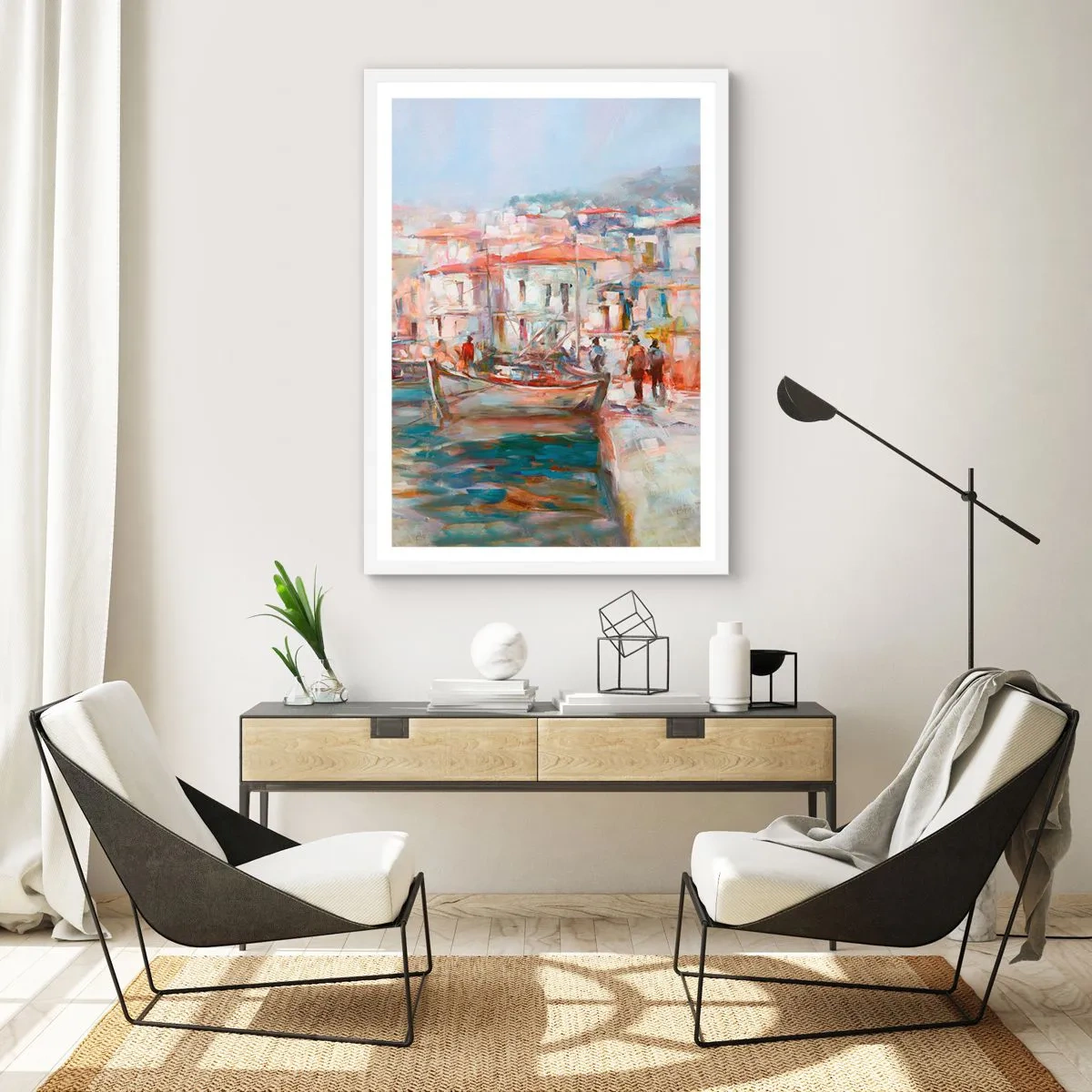 Plakat w białej ramie - Pastelowe wakacje - 61x91 cm