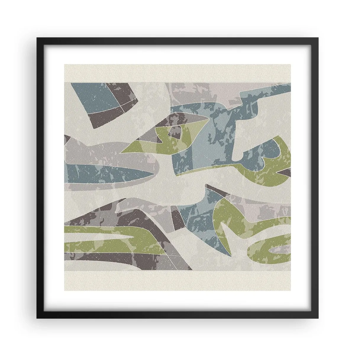 Plakat w czarnej ramie - Kompozycja za szybą - 50x50 cm