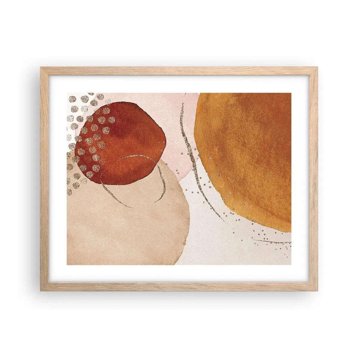 Plakat w ramie jasny dąb - Krągłość i ruch - 50x40 cm