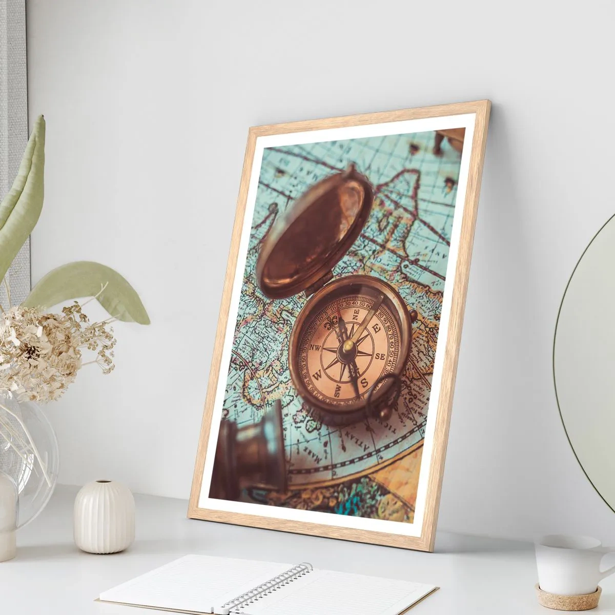 Plakat w ramie jasny dąb - Dla poszukiwacza przygód - 50x70 cm