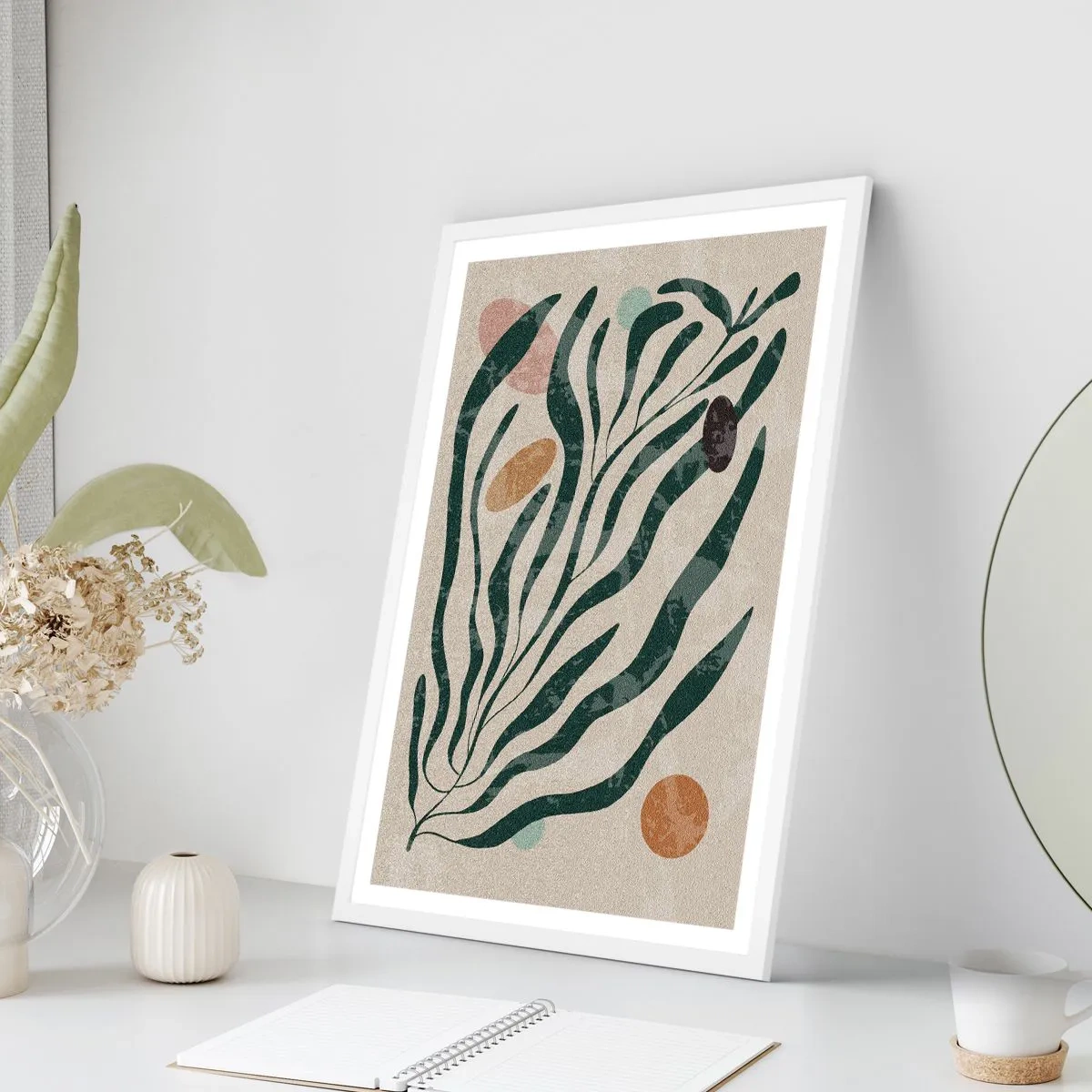 Plakat w białej ramie - Pośród zieleni - 70x100 cm