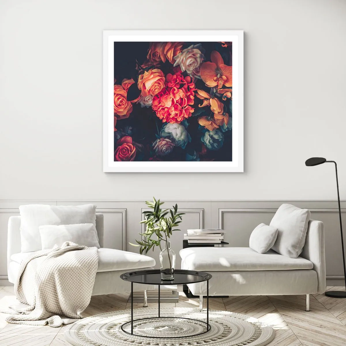 Plakat w białej ramie - Jak u holenderskich mistrzów - 60x60 cm