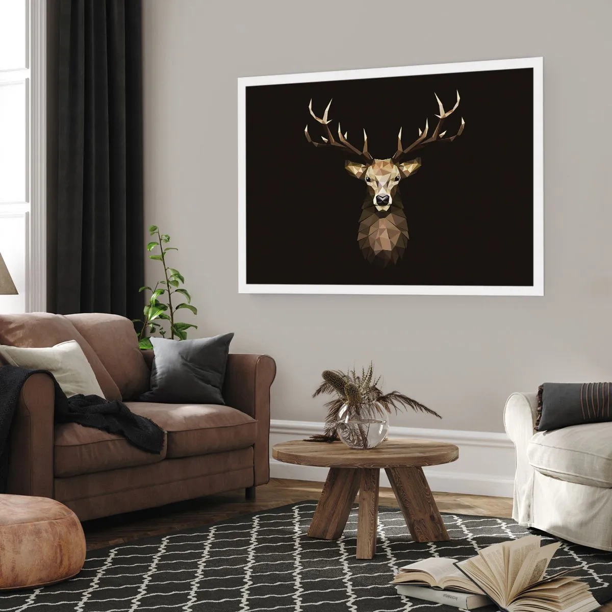 Plakat - Kubistyczny jeleń - 70x50 cm