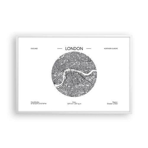 Plakat w białej ramie - Anatomia Londynu - 91x61 cm