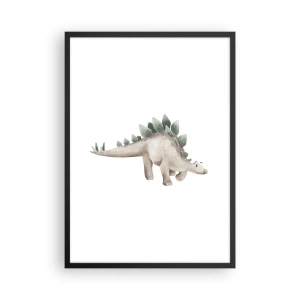 Plakat w czarnej ramie - Akwarelowy dinozaur w minimalistycznym stylu - 50x70cm - Wasz przyjaciel - Nowoczesna dekoracja ścienna do salonu i sypialni ARTTOR
