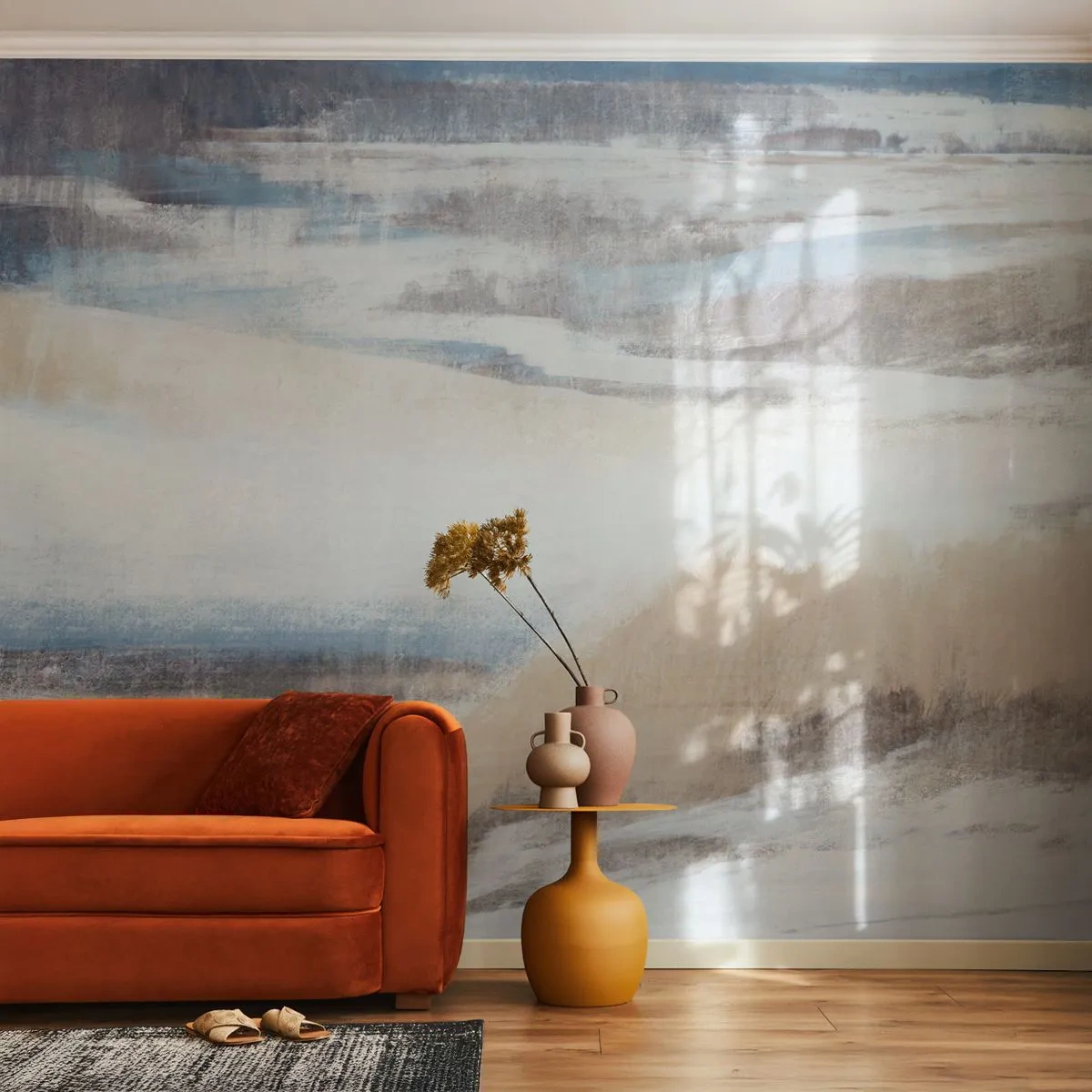 Fototapeta Premium Sand - Zimowa kompozycja - Zima, Sztuka, Pastelowe - 500x350 cm