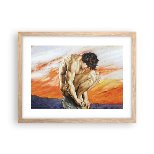 Plakat w ramie jasny dąb - Zatopiony w sobie - 40x30 cm