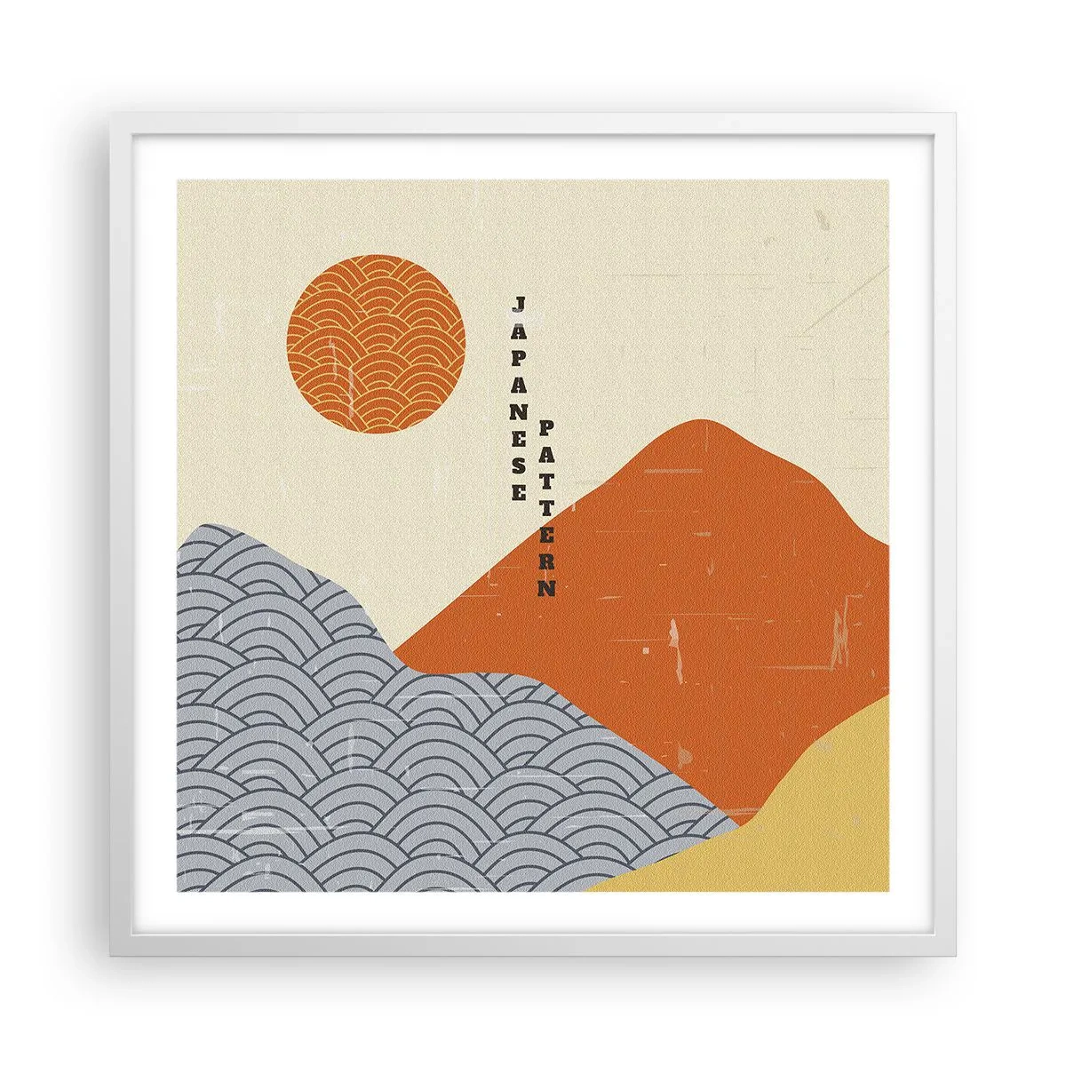 Plakat w białej ramie - W japońskim duchu - 60x60 cm