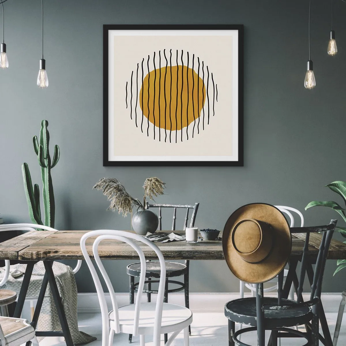 Plakat w czarnej ramie - Abstrakcja drżąca od żaru - 50x50 cm