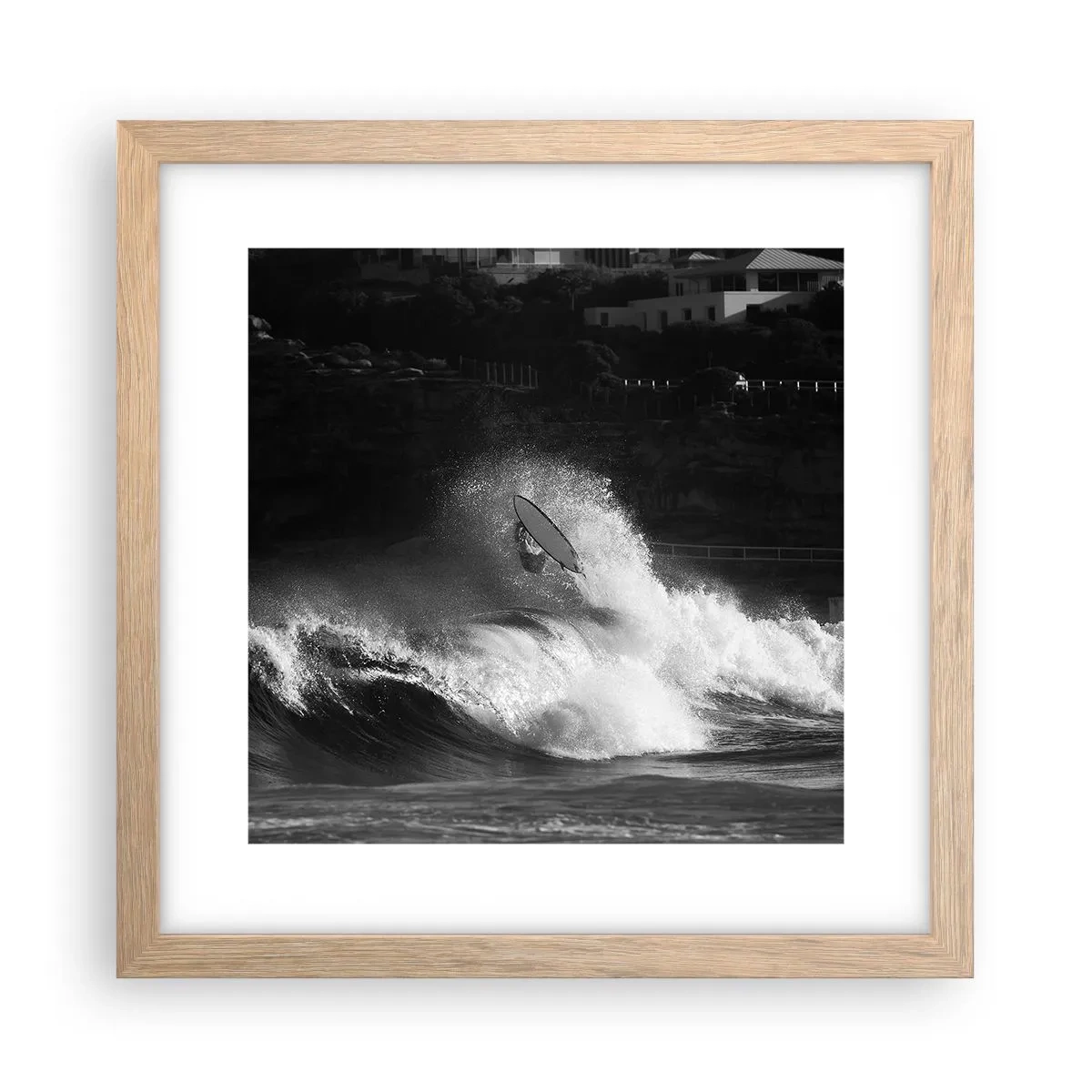 Plakat w ramie jasny dąb - Wyzwanie przyjęte! - 30x30 cm