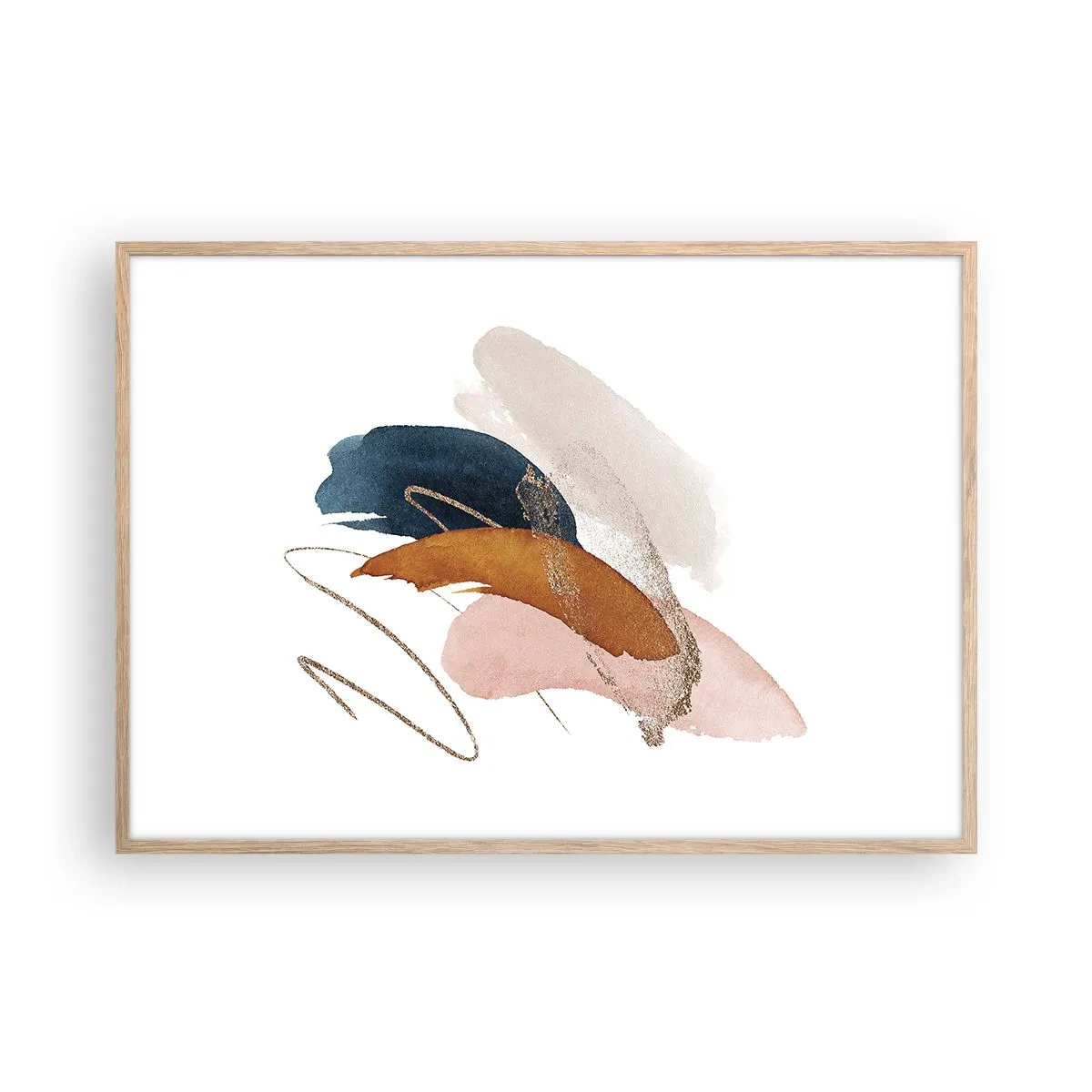 Plakat w ramie jasny dąb - Kompozycja uskrzydlona - 100x70 cm